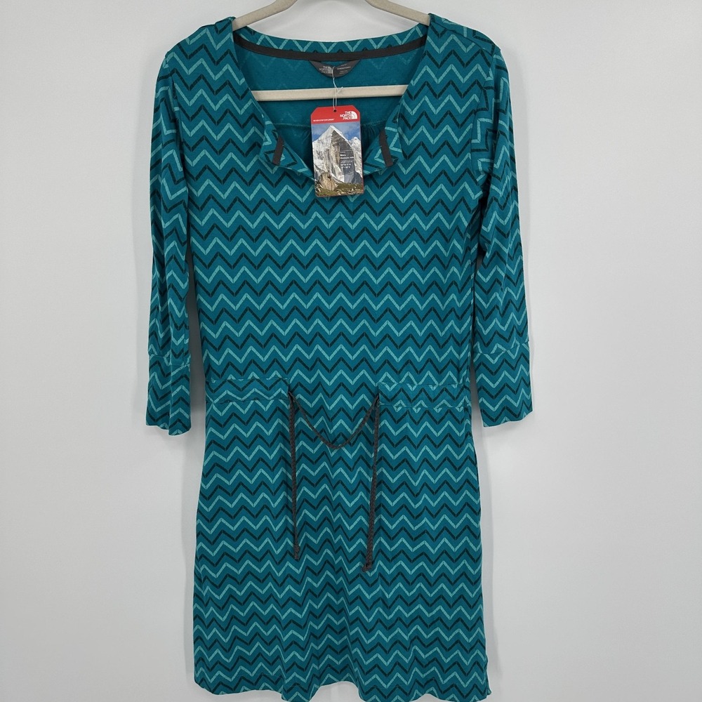 The North Face Starrett Shirt Dress Womens XS Chevron Knit 3/4‎ Sleeve Casual